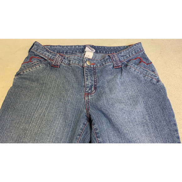 JW Div of Junction West Jeans Women Size 10 Bootcut Embroidery Red Trim Trousers - Picture 5 of 15